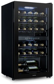 Klarstein Shiraz 29 Duo, borhűtő, 80 liter, 29 palack, 2 zóna, 5 - 22 °C, érintős, fekete