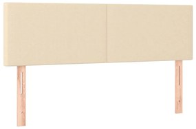 krémszínű szövet rugós és LED-es ágy matraccal 140x190cm