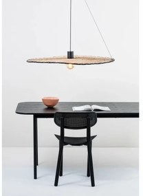 FARO 68590-70 - Csillár zsinóron COSTAS 1xE27/15W/230V á. 100 cm fekete/rattan