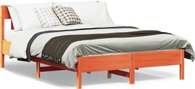 vidaXL viaszbarna tömör fenyőfa ágy matrac nélkül 160 x 200 cm