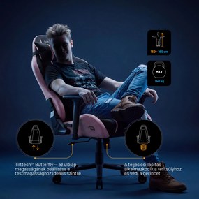 Szövet gamer szék fekete-rózsaszín Diablo X-One 2.0 Akira Pink Normal
