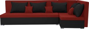 ARO Kinyitható sarokkanapé Piros/fekete