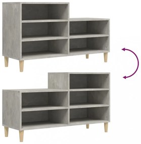 betonszürke szerelt fa cipőszekrény 102x36x60 cm