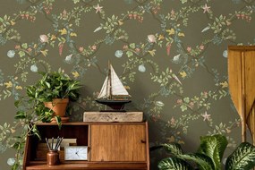 Holden Decor Wanderlust Marina zöld kagylós vlies tapéta – 92070