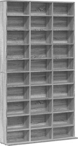 vidaXL szürke sonoma színű szerelt fa CD-szekrény 102 x 23 x 177,5 cm