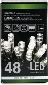 Karácsonyi fényfüzér, hideg fehér, 48 LED-es, 3 m