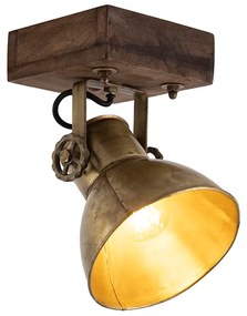 Ipari mennyezeti spotlámpa bronz fa díszítéssel 18 cm - Mangoes