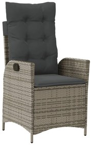 7 részes szürke polyrattan kerti étkezőgarnitúra párnával