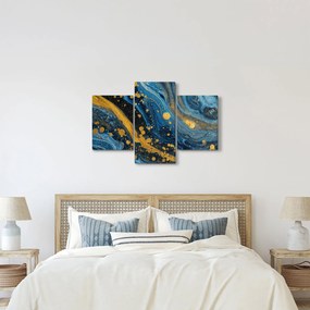 Kép - Kék absztrakció arannyal (90x60 cm)