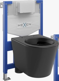 Mexen Fenix XS-F, rejtett modul és fali WC Rico, fekete matt, 6803372XX85