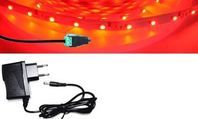 9m hosszú 14Wattos, kapcsoló nélküli, adapteres piros LED szalag (540db 2835 SMD LED)