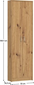 Szekrény, artisan tölgy, VIRA-MECKI NEW