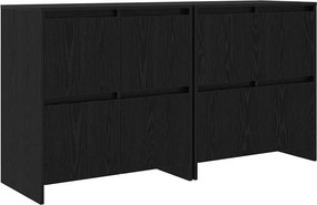 vidaXL Oldalszekrények 2 pcs Musta tammi 70 x 41 x 75 cm Faanyag