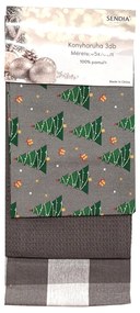 Noel grey  pamut konyhai edénytörlő 3db