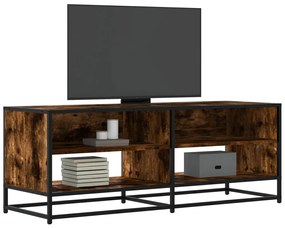 füstös tölgy színű szerelt fa és fém TV-szekrény 120,5x40x46 cm