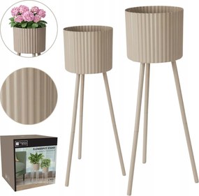 2 Db-os Virágtartó Szett Állványokon taupe virágágyás szett stabil stílusos