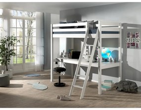 Fehér magasított borovi fenyő gyerekágy 140x200 cm PINO – Vipack