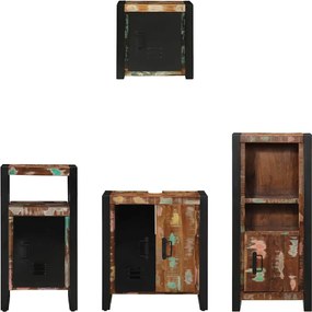 Fürdőszoba bútor szett 4 pcs Szilárd Újrahasznosított Fa