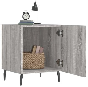 2 db szürke sonoma színű szerelt fa éjjeliszekrény 40x40x50 cm