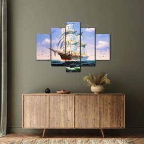 Kép egy hajóról a hullámokon (150x105 cm)