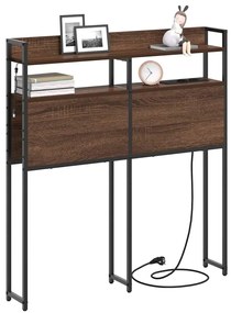 Fejtámla LED -es lámpákkal polcokkal barna tölgy 100 cm Faanyag