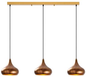 Elegáns MUBA kábelre függesztett csillár 3xE27/40W/230V, rézszínű