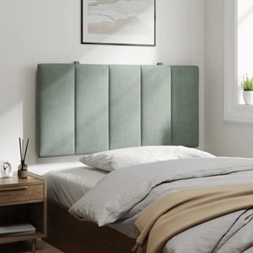 világosszürke bársony fejtámla párna 100 cm
