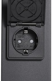 Modern kültéri oszlopos lámpa fekete füstüveggel 50 cm alkonyatérzékelővel IP44 - Denmark