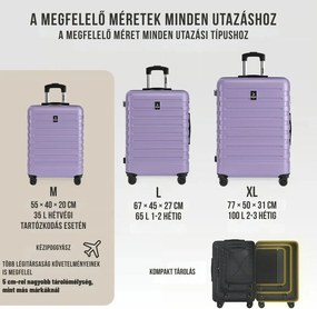 NEW YORK keményfedeles bőröndszett, 3 részes, ABS, világoslila Deuba