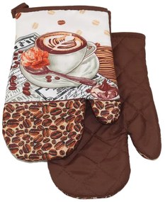 Konyhai kesztyű Cappucino virág
