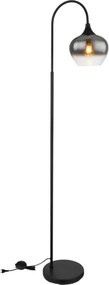 Globo 15548S - Állólámpa MAXY 1xE27/40W/230V fekete/füstös