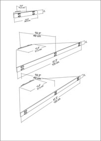 Mensi TV-állvány, tölgy, 120 cm