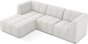 Fehér buklé sarokkanapé (bal oldali-heverő résszel) Aloha – Makamii