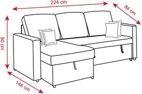 Catini KIMBERLAND kihúzható sarok ülőgarnitúra tárolóhellyel