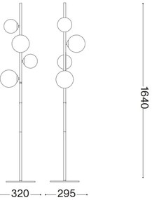 Ideal Lux - LED Állólámpa PERLAGE 4xG9/3W/230V arany/füstös