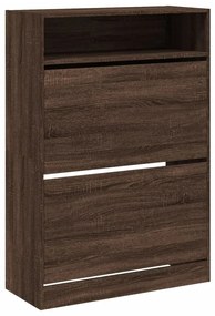 barna tölgy cipőszekrény 2 kihajtható fiókkal 80x34x116 cm