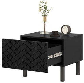Scalia II 50 1SZ éjjeliszekrény szett 2 db - fekete matt / fekete lábak