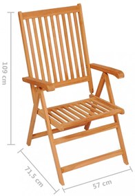 2 db tömör tíkfa kerti szék kék párnával