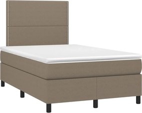 vidaXL tópszínű szövet rugós ágy matraccal 120 x 190 cm