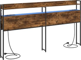 vidaXL Tároló fejtámla polcokkal Füstölt tölgy 180 cm Faanyag