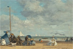Kép - Eugène Boudin, Beach  at Trouville, reprodukciók (90x60 cm)