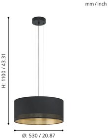 Eglo 99274 - Csillár zsinóron ESTEPERRA 3xE27/40W/230V