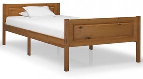 mézbarna tömör fenyőfa ágykeret 100 x 200 cm