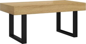 vidaXL világosbarna és fekete MDF és vas dohányzóasztal 90x45x40 cm