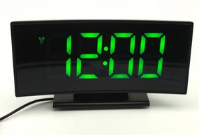 Ívelt Tükör Kijelzős Digitális Ébresztő Óra Asztali Hőmérő Ébresztős