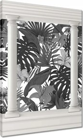 Vászonkép 50x70 Fekete-fehér monstera