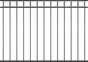 Kerítéspanel Acél, fekete 1,7 x 1,2 m