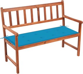 vidaXL tömör akácfa kerti pad párnával 120 cm