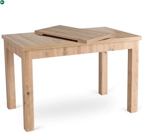 szett étkezőasztal SKUBI 120-160 cm artisan tölgy és 4 szék RODRI bézs