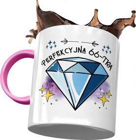 Rózsaszín Bögre Születésnapra 66 66-es 66-os Ajándék Nyomtatott Fotóval